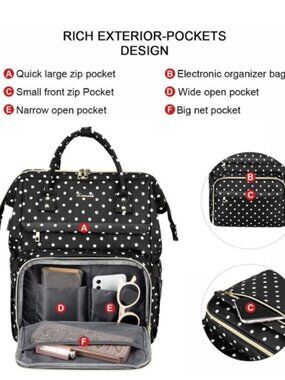 Laptop Backpack for Women with USB Charging Port  Anti Theft Travel